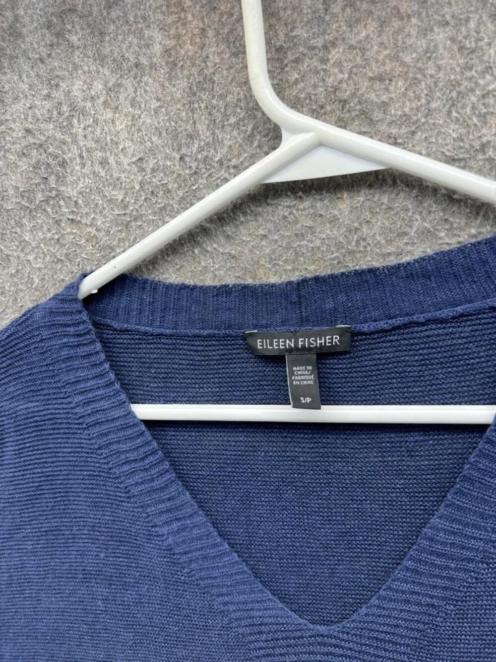 Eileen Fisher Sweater Women Small Petite Blue V Neck Short Sleeve Dolman
